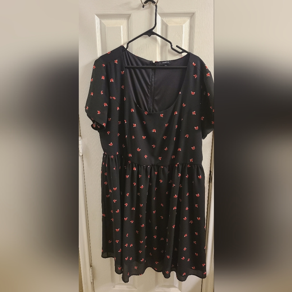 Torrid Fox-Print Midi Skater Dress